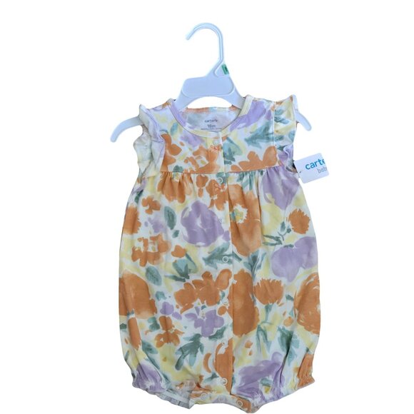 NWT CARTER'S Floral Short Sleeve Romper 18m - Picture 1 of 3